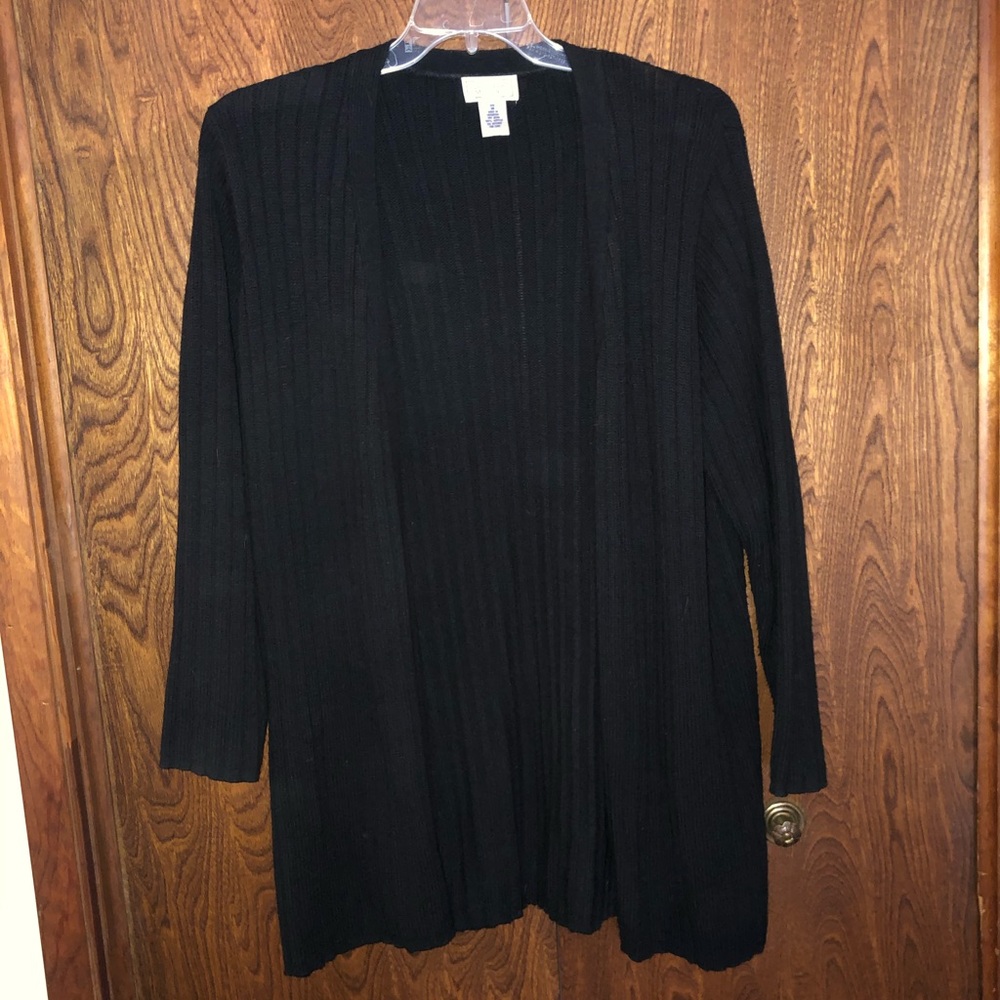 Jennifer Moore black sweater jacket